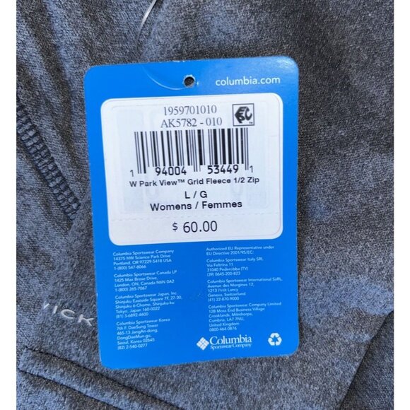 NEW Columbia Park View Grid Fleece Long Sleeve Half-Zip Women's Size Large Gray - Picture 9 of 11